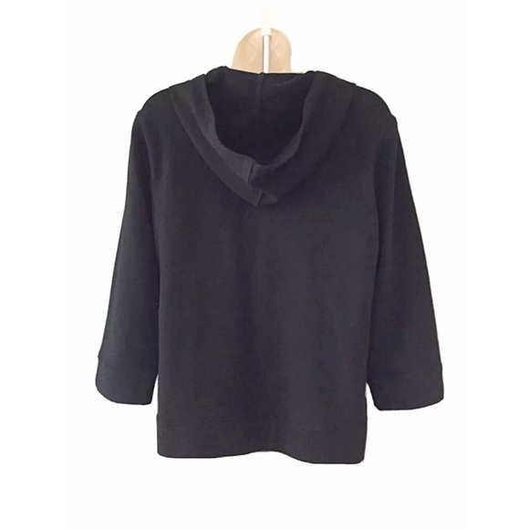 ZENERGY /CHICO’S Hoodie Flocked Faux Lace Jacket - Picture 2 of 6